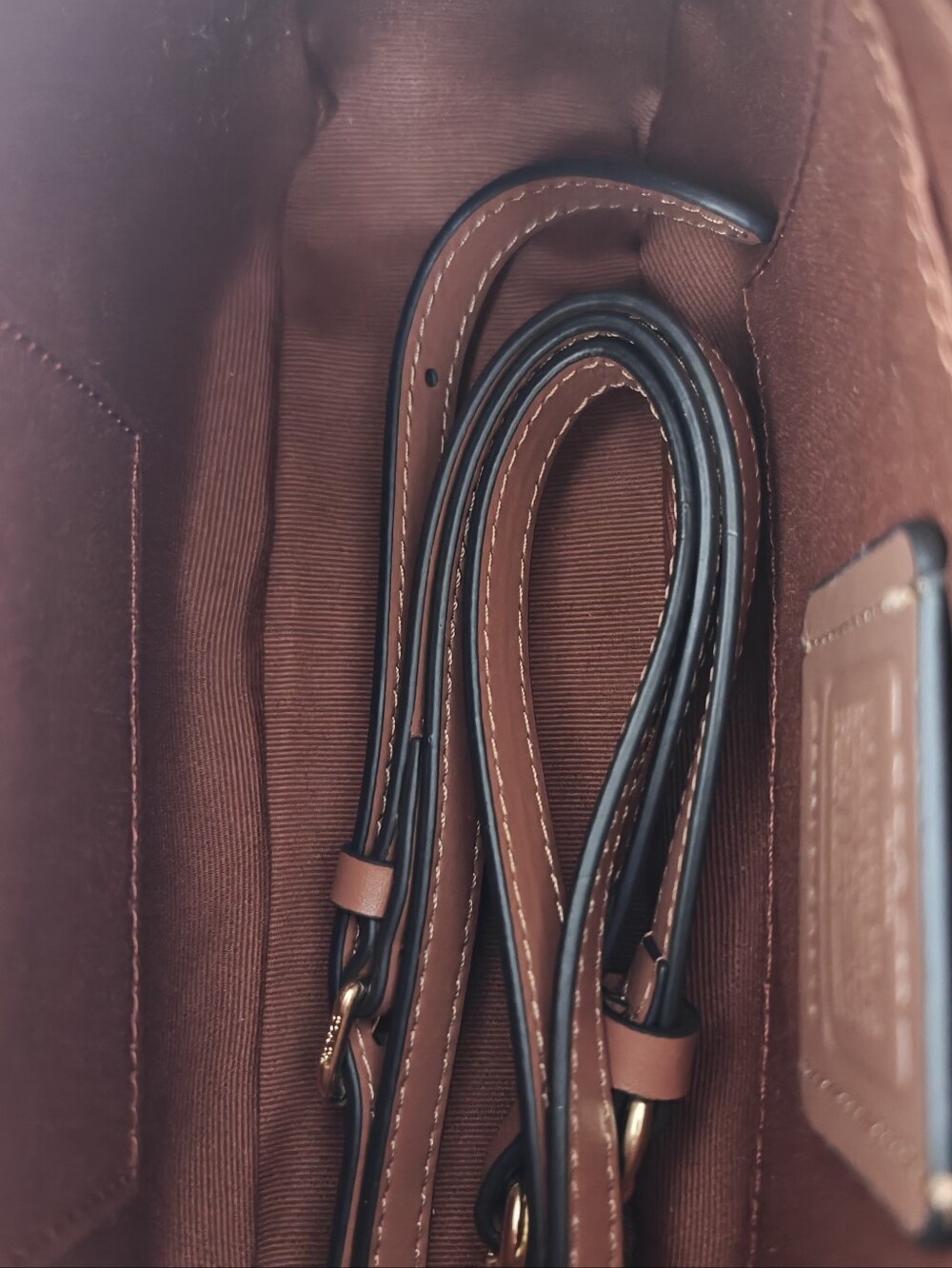 Signature Coach Teri Shoulder Bag CA548 Amber Brown - Picture 5 of 7